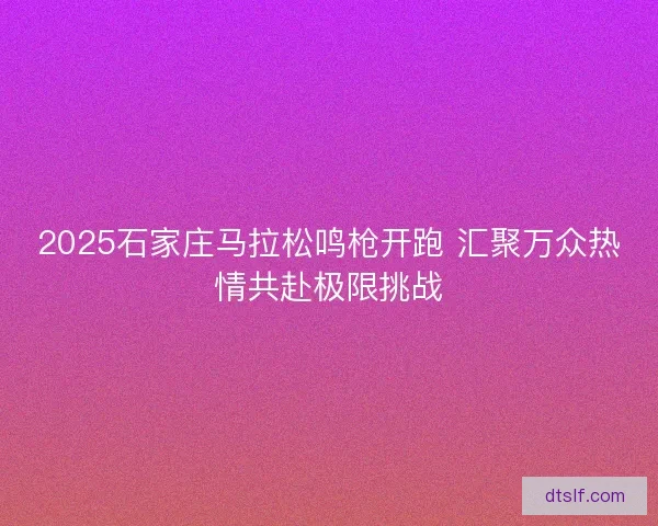 2025石家庄马拉松鸣枪开跑 汇聚万众热情共赴极限挑战